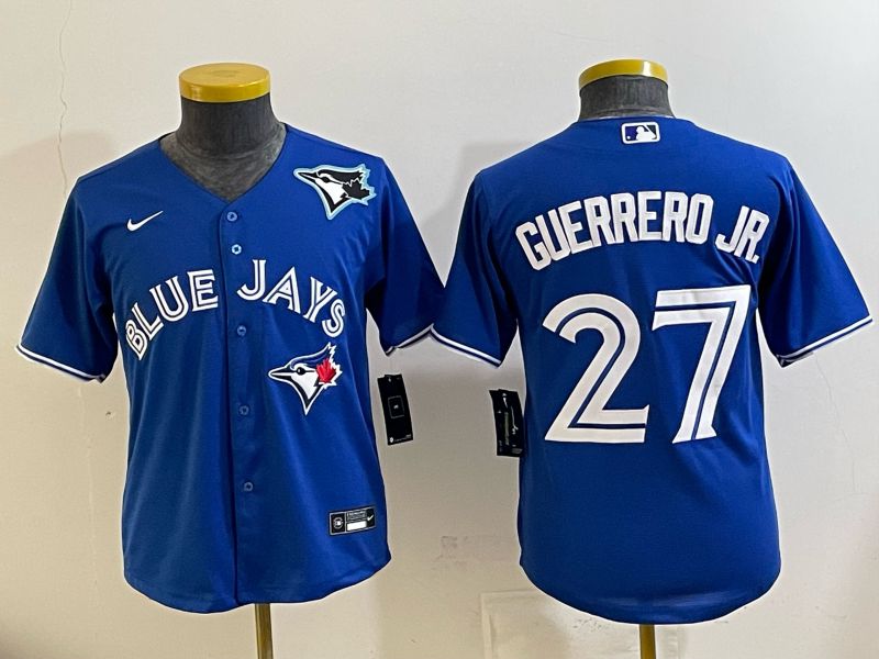 Youth 2025 Toronto Blue Jays #27 Guerrero jr blue Game Nike MLB Jersey style 04